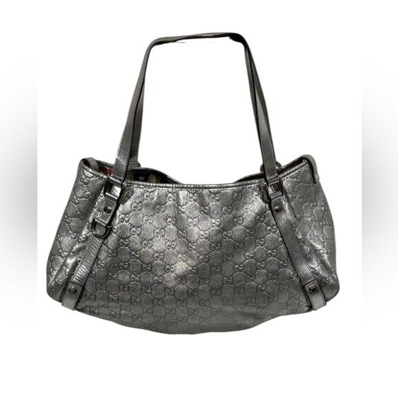 Gucci Handbags - Gucci GG Signature Medium Abbey Silver Shoulder Bag